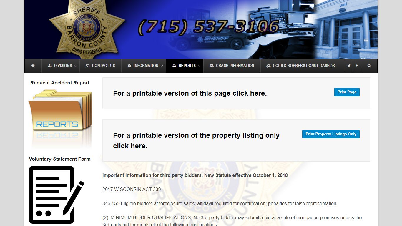 Sheriff Sales | Barron County Sheriffs Department