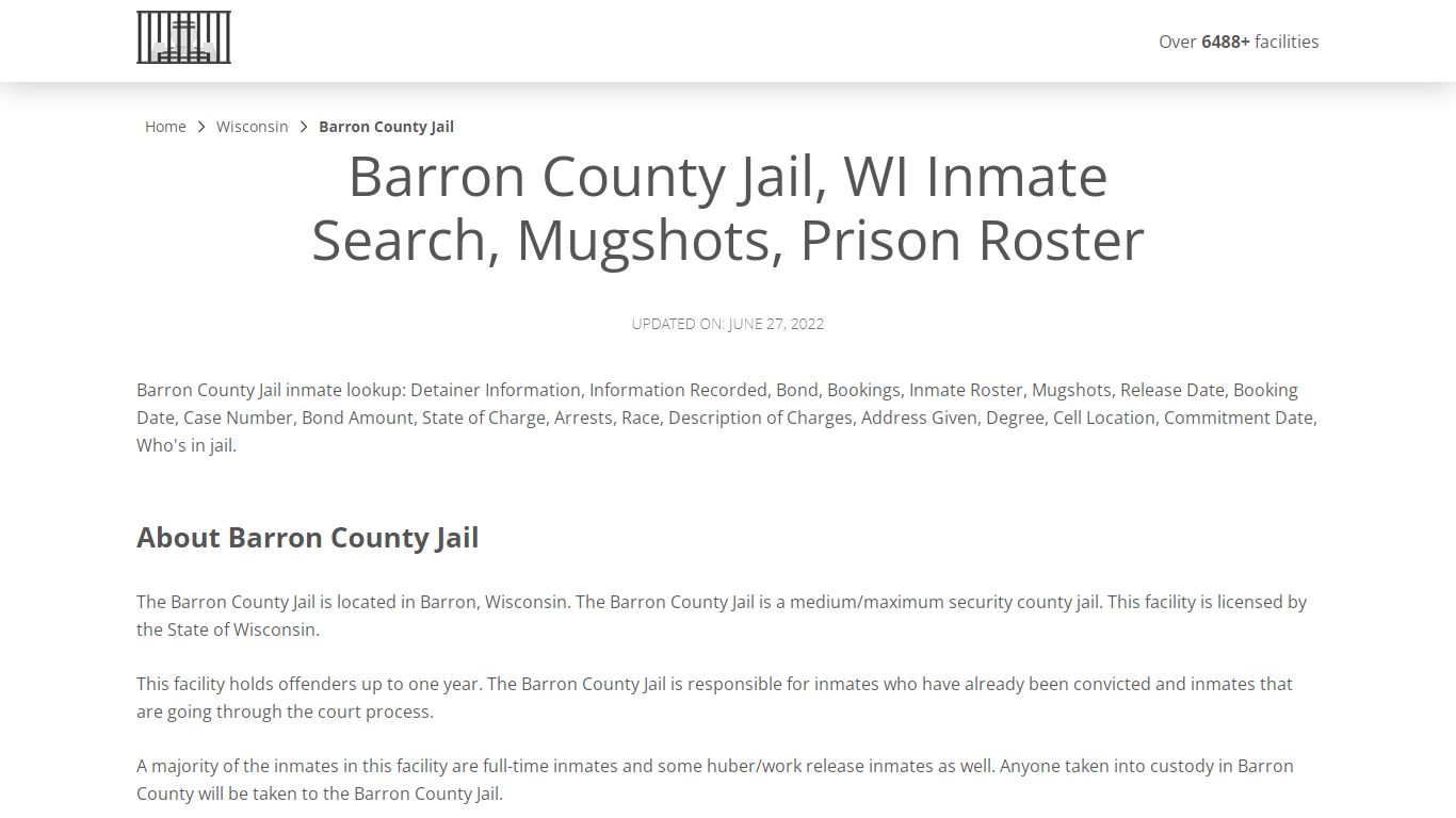 Barron County Jail, WI Inmate Search, Mugshots, Prison Roster